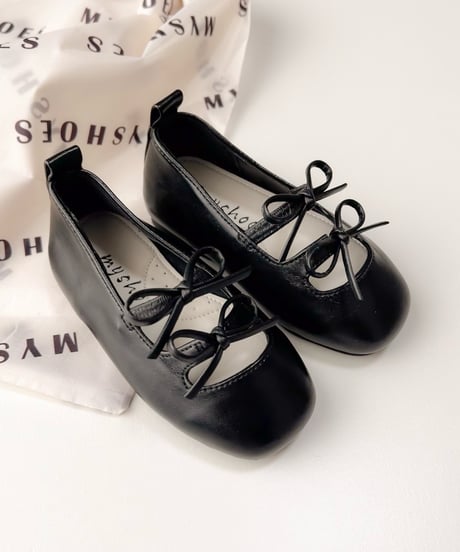 即納double ribbon  ballet shoes