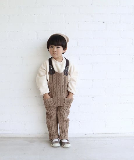 SALE cable knit suspender salopette