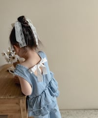 即納melikey Ribbon Kang Kang Nashi blouse