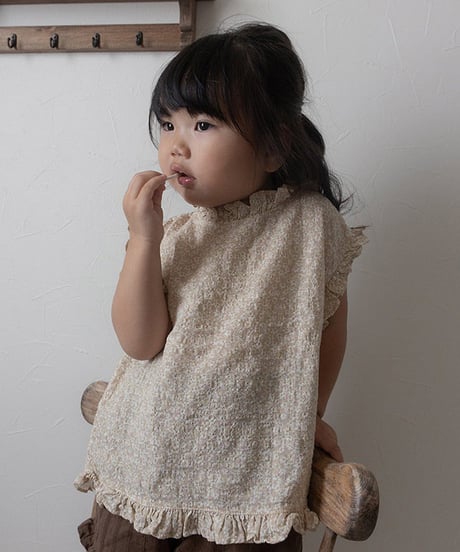 予約mimi market Line frill sleeveless top