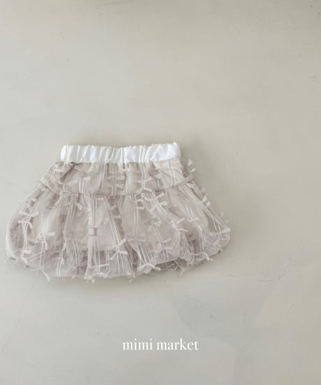 即納 mimi market Ribbon Mesh Balloon skirt