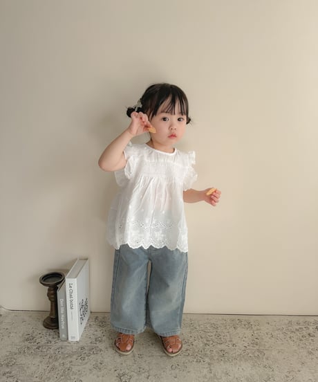 即納wash wide denim