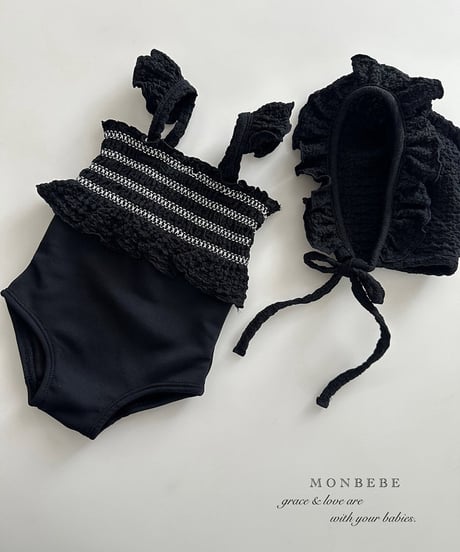 即納 monbebe Sprinkle swimming suit (bonnet付)