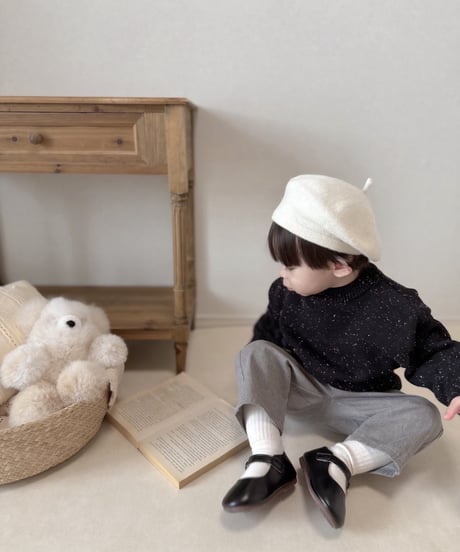 即納Nep collar knit pullover