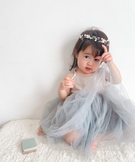 即納simple tulle one-piece
