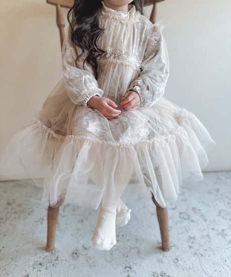 即納Velour x Tulle Winter Dress
