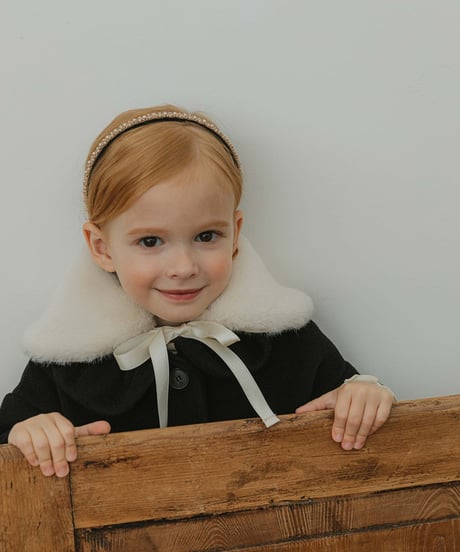 即納ribbon fur collar