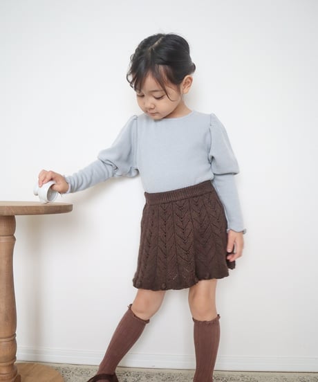 即納eyelet knit skirt