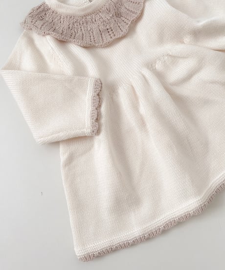 即納 scallop knit one-piece