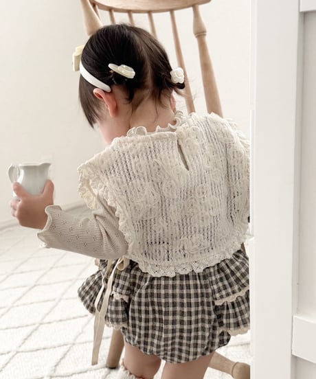 即納  embroidery flower vest