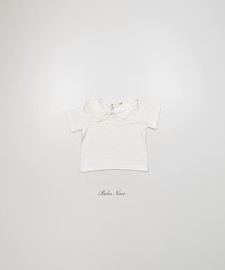 即納 bebe nine Frill round collar tee