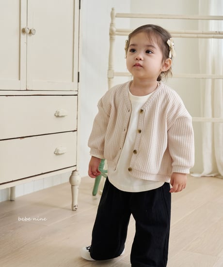 即納Coco waffle cardigan