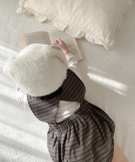 即納antique plaid salopette