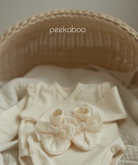 即納new born  ribbon shoes set