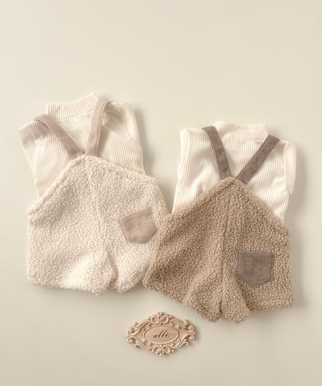 即納Teddybear salopette & lib tee Set