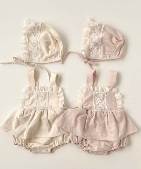 即納Heart lace bonnet