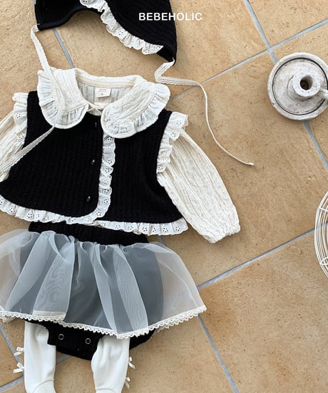 即納 Lace-frill vest