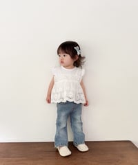 即納Brush boots cut denim