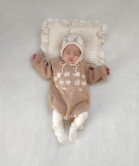 即納Flower knit suit