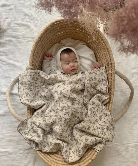 即納antique flower gauze blanket