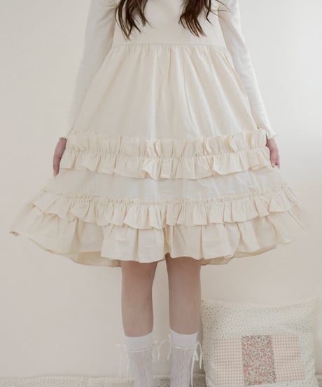 即納 monbebe Mono frill one piece (ママとお揃い)