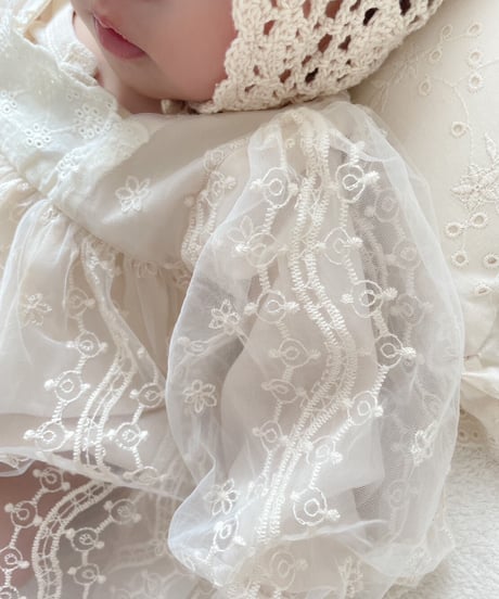即納square neck lace tulle rompers