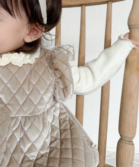 即納velours quilting suit