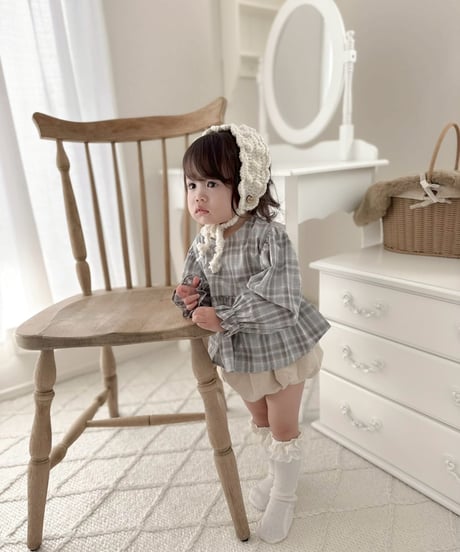 即納 Anne shirley Autumn Plaid Ribbon Blouse set
