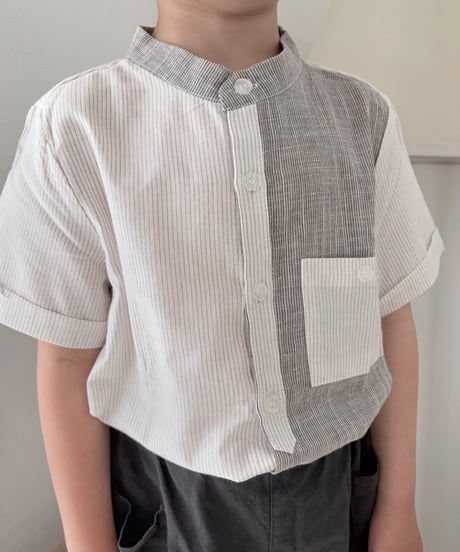 一部即納Dual Stripe Stand Collar  Shirt