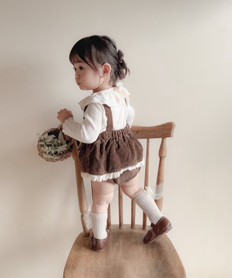 即納back ribbon ruffle collar tee