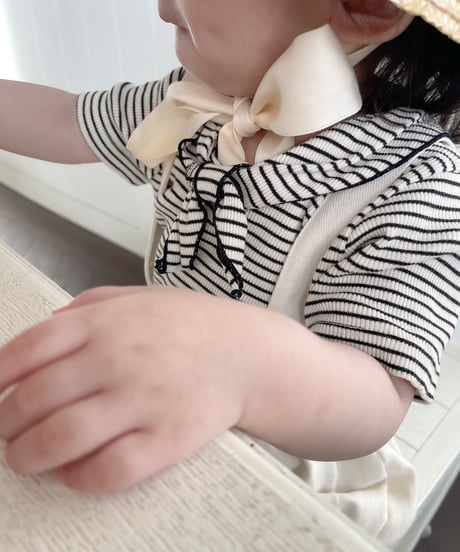 即納Milk stripe sailor  T-shirt