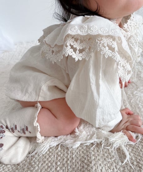 即納double lace flower  collar