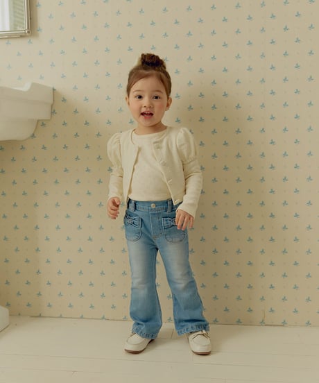 即納 UEO Bliss Ribbon Bootcut Pants