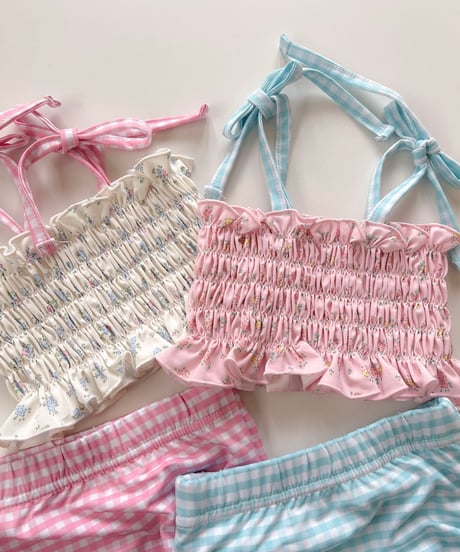 一部即納 melikey Lily check swim set