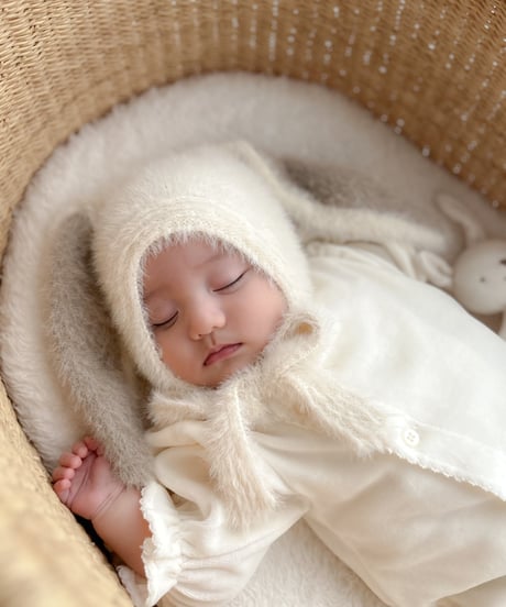 即納rabbit knit bonnet