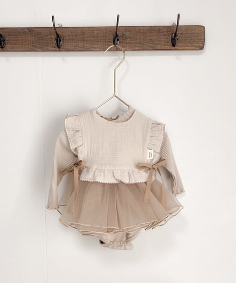 即納Gauze　ribbon bib