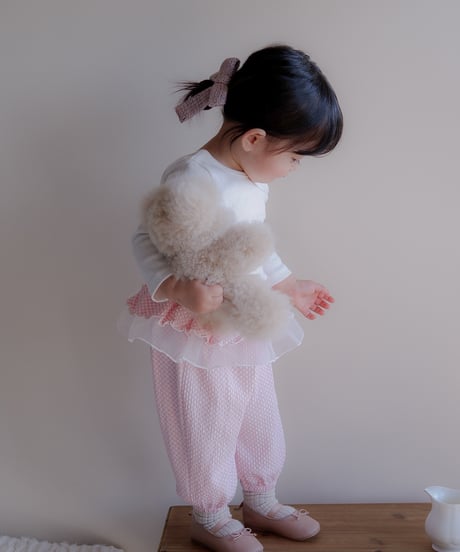 即納 milkbalm frill check pant