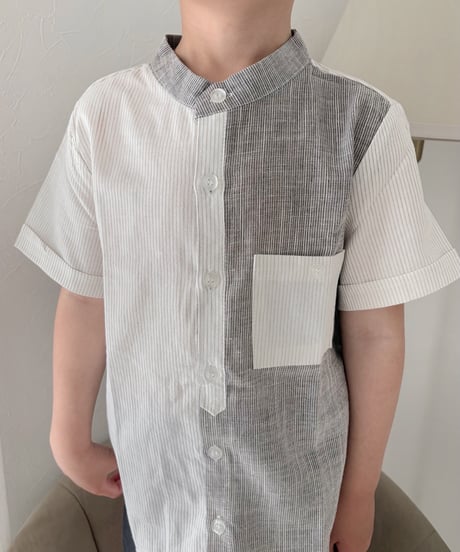 一部即納Dual Stripe Stand Collar  Shirt