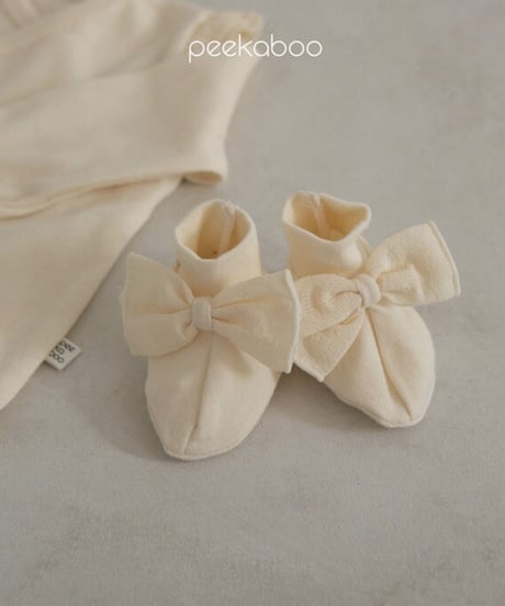 即納new born  ribbon shoes set