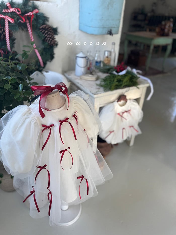 marron リボンドレス　リボンワンピース 即納marron ribbon dress kids size | alli.