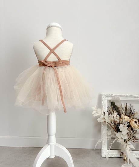 即納simple tulle one-piece