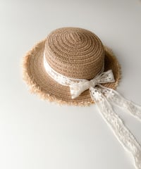 即納flower lace ribbon paper hat