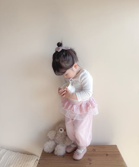 即納 milkbalm frill check pant