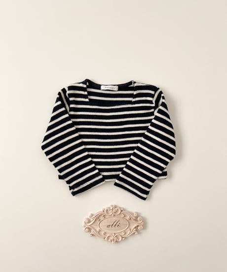 即納　squareneck stripe tee