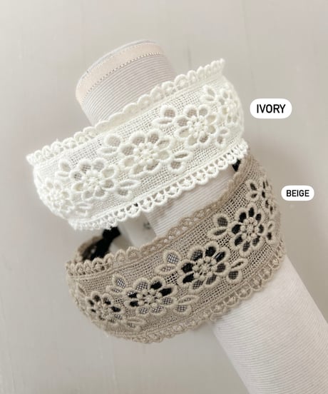 即納 punching lace headband