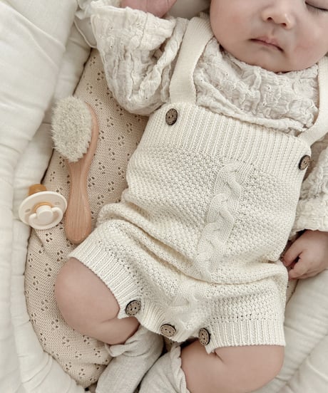 即納cable knit salopette