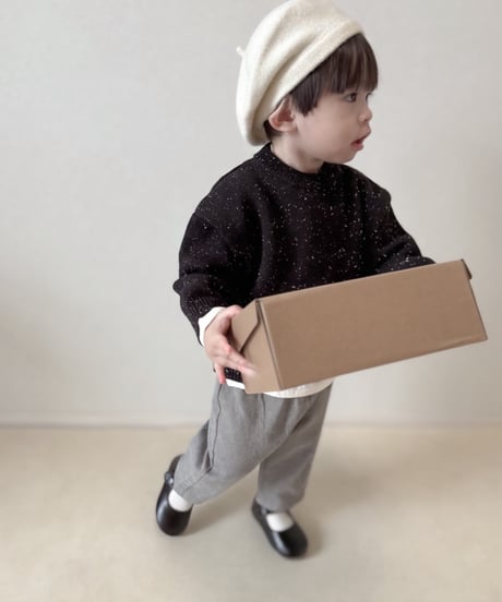 即納Nep collar knit pullover