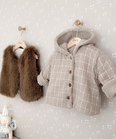 即納 mimi market Check Dumbled hoody