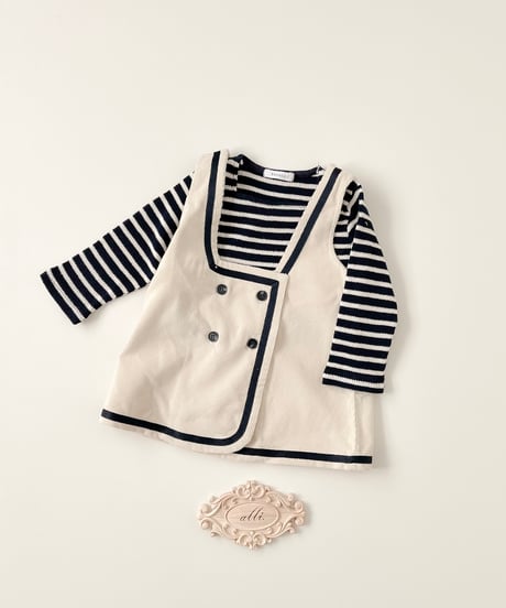 即納　squareneck stripe tee