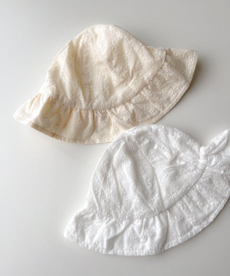 即納baby  flower embroidery hat